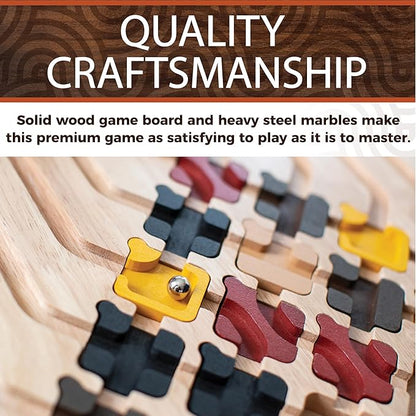 MindWare Marble Circuit Deluxe Brain Teaser Puzzles – Logic Game for 1 Player – Great Gift for Kids & Adults – Premium Marble Maze Game with 100 Brain Puzzles – Ages 8+