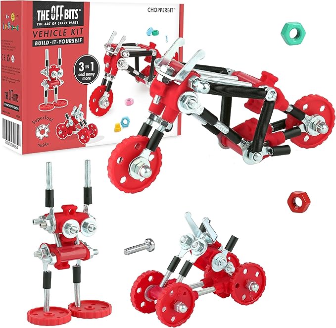 The OFFBITS Stem Building Toys, ChopperBit Educational Robot, Build Your Own Robot for Kids 8+ Years, Stem Toys Engineering Kit, Motorcycle Vehicle Construction Kit Gift Ideas Boys & Girls