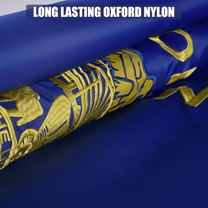 Oregon State Flag 3x5 Ft, Deluxe Full Embroidered Heavy Duty Nylon Durable OR Outside Flags, Indoor/Outdoor, Sewn Stripes and Brass Grommets