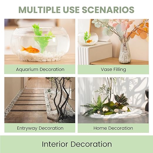 SIDONG 5 LB White River Rocks, 0.3-0.5 Inches Matte Pebbles for Indoor Plants, Aquarium Rocks Used in Fish Tank, Decorative Stones for Plants, Vases, Home Décor, Crafting, Garden Landscaping