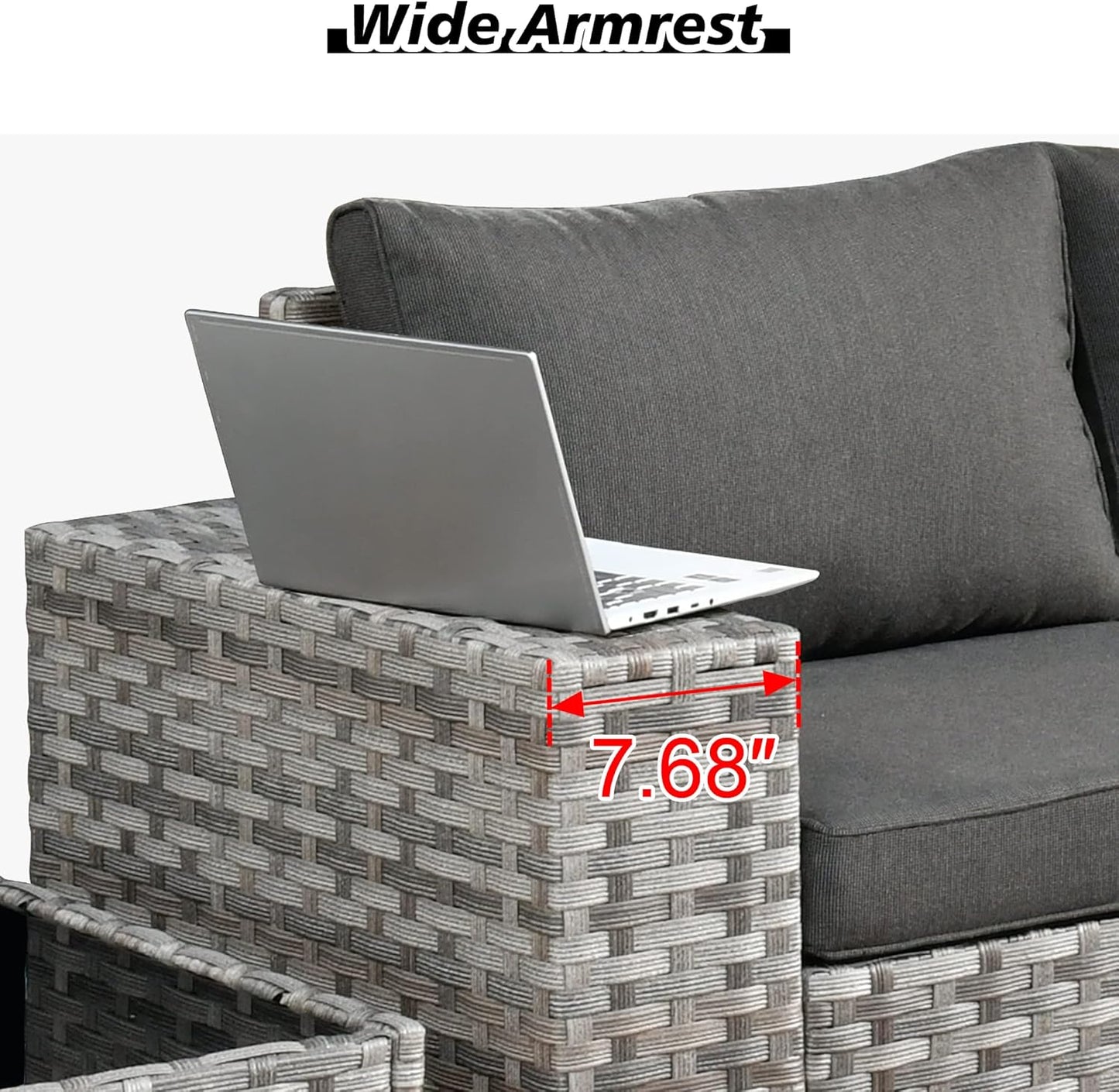 HOOOWOOO 12 Piece Modular Patio Outdoor Sectional Furniture Sofa Set,Wicker Conversation Set,Out Door Couch Set with Wide Arm for Outside All Weather(Black)