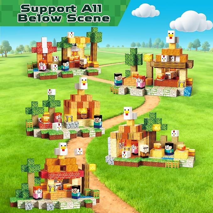 200 PCS Magnetic Blocks with Light Up Blocks,Magnetic Cubes Building Blocks Toys for Ages 3-10 STEM Sensory Educational Stacking Toys for Boys & Girls Birthday Chritmas Gifts