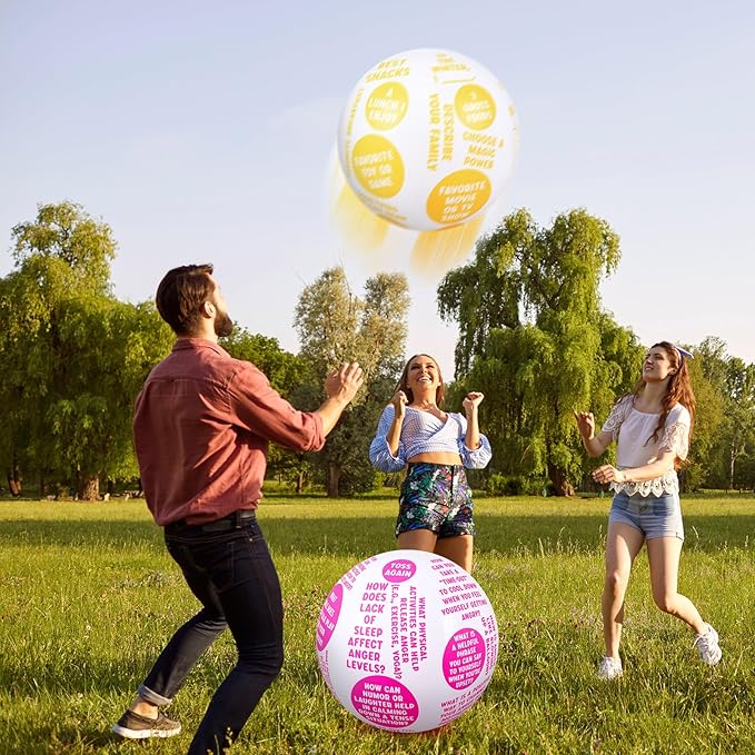 6 Pcs Coping Skills Balls 24 Inch How to Cope with Anxiety Social Conversation Skill Self Esteem Anger Management for Adult Fun Group Therapy Tool Games Activity