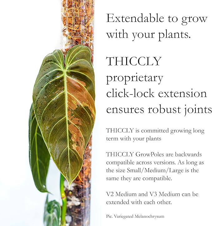 Plastic Moss Poles for Climbing Plants V2 Medium 5 Pcs Stackable Moss Pole Monstera Plant Support-Plant Climbing Pole, DIY Moss Pole for Plants Indoor, Plant Sticks Support by THICCLY