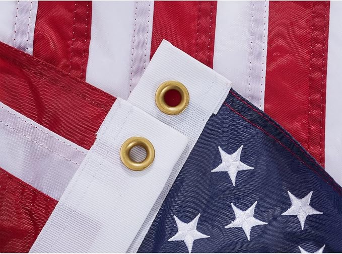 American Flag 12x18 Boat Flags Outdoor Heavy Duty - Embroidered USA 1x1.5 Ft Flags - Heavy Duty Banner US Nylon Sewn Stripes Indoor with 2 Brass Grommets