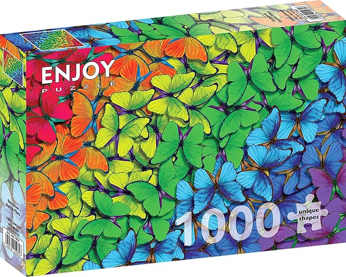 Multicolor Butterflies Rainbow Gradient – 1000 Pieces Jigsaw Puzzle for Adults – Matte Finish, Soft Touch, Easy to Assemble, Tight Fit, Vivid Colors, Missing Pieces Service