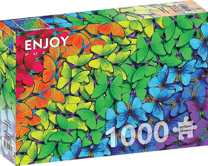 Multicolor Butterflies Rainbow Gradient – 1000 Pieces Jigsaw Puzzle for Adults – Matte Finish, Soft Touch, Easy to Assemble, Tight Fit, Vivid Colors, Missing Pieces Service
