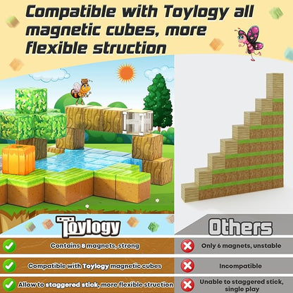 150PCS Magnetic Blocks-Build Mine Magnet World Pumpkin Edition Kids Building Outdoor Toys for 3 4 5 6 7 Years Old Boys Girls, Magnetic STEM Toddler Construction Toys for Halloween Birthday Gifts