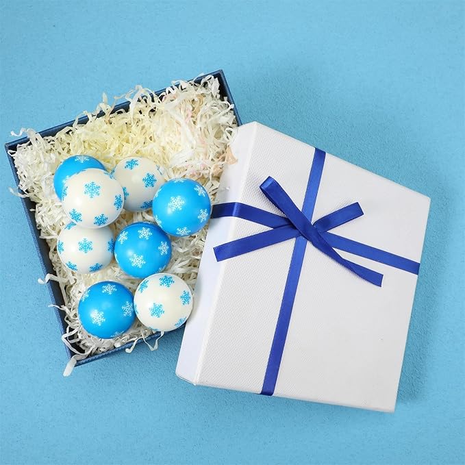 60 Bulk Snowflake Stress Ball First Snowball Fight Snowflake Balls Sensory Stress Relief Toys Christmas Winter Party Favors Bag Filler Stocking Stuffers Gift Boys Girls