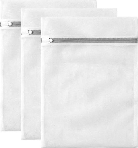 3 Pack Mesh Laundry Bags Medium by MDSXO- Fine Durable Lingerie Delicates Bag for Washing Machine for Socks, Bra, Mask,Underwear 12 * 16 inch [3 Pack]