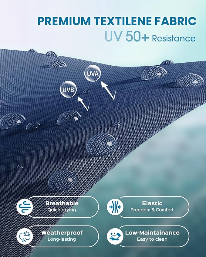 Chaise Lounge Outdoor, Foldable Aluminum Pool Lounge Chairs with 5 Positions Recliner - Free Assembly - Patio Chaise Lounge Chair for Poolside, Beach, Yard (NavyBlue)