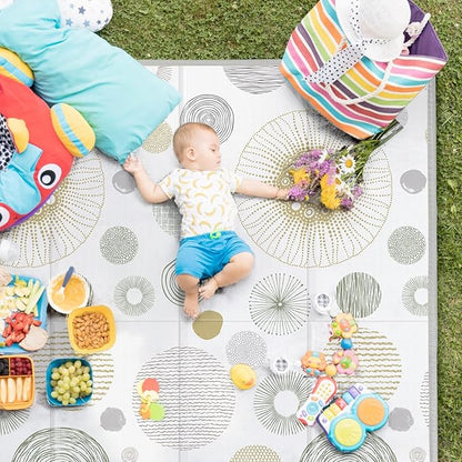 Baby Play Mat 79x71, Extra Large Baby Mat for Floor, Foldable Play XPE Foam Mat, Reversible Crawling Mat for Baby, Waterproof, Safe & Thick Playmats for Babies and Toddlers, Indoor & Outdoor Use