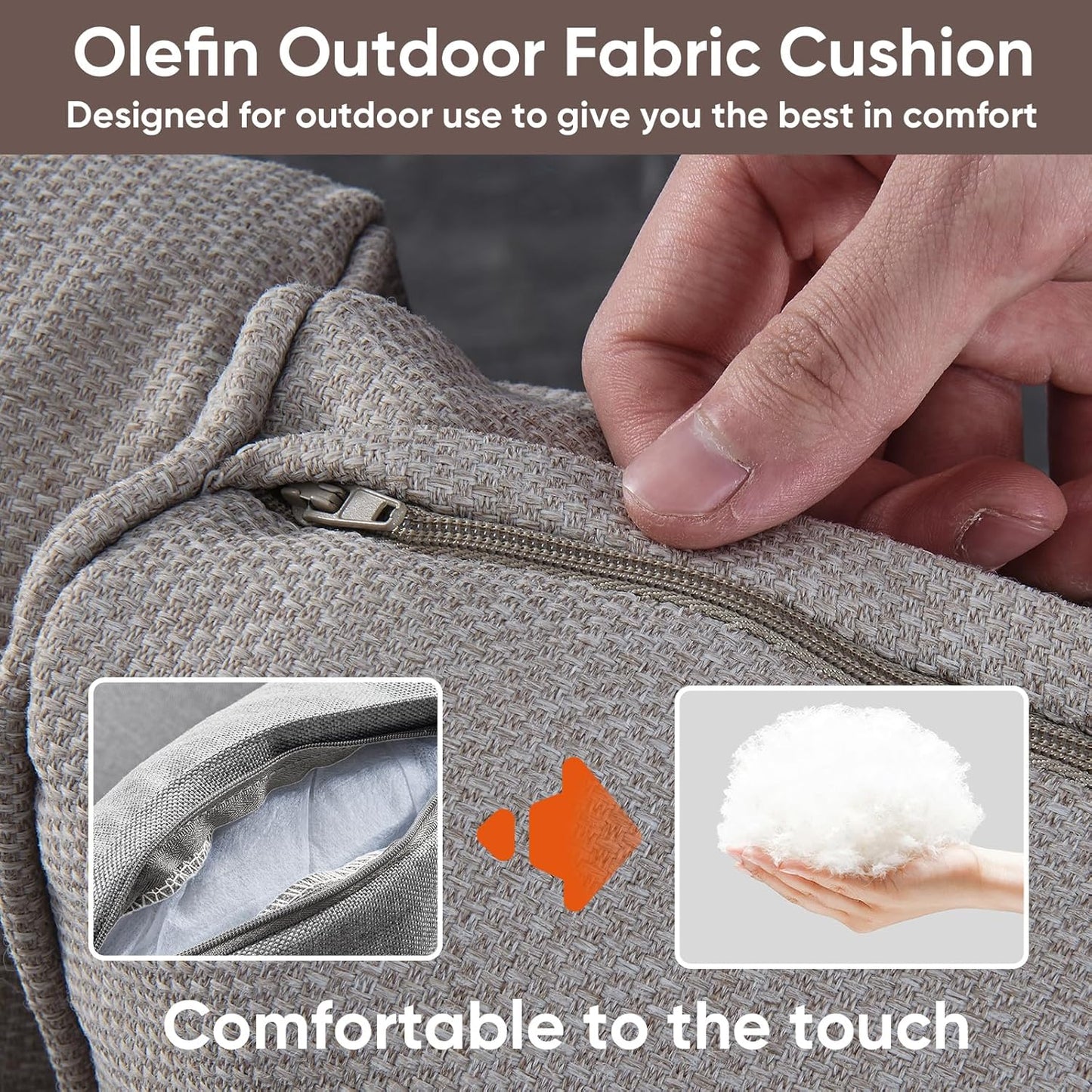 HUMMUH 11 Pieces Patio Furniture Set with Fire Pit,Outdoor Modular Sectional Couch Loveseat Chairs with Table,All Weather PE Wicker Patio Conversation Sets for Deck Porch Backyard