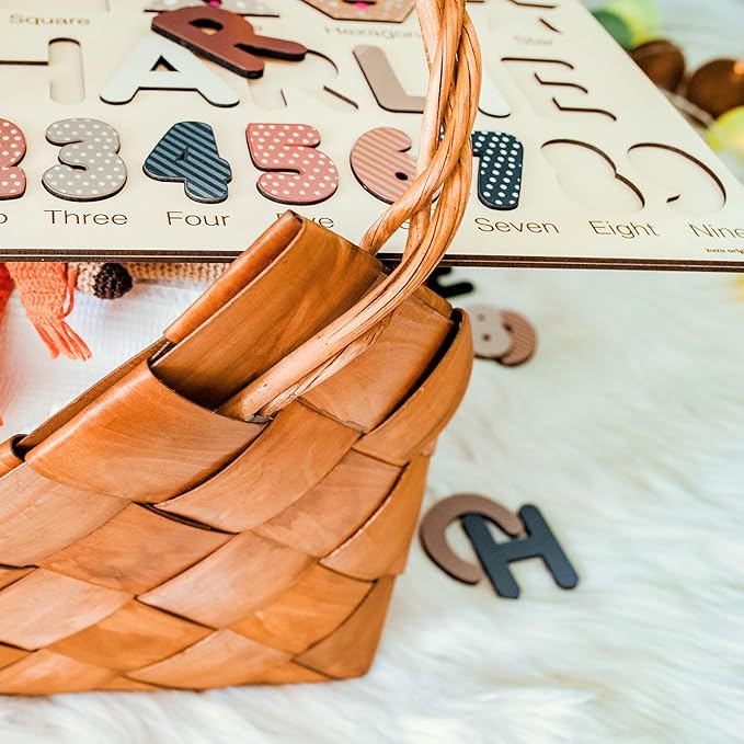 Gift for 1 Year Old Girl Boy, Kid Gift, Personalized Puzzles for Toddlers 1-3, Alphabet Puzzle Wooden Puzzles for Toddlers 1 2 3 4 Year Old, Preschoool Learning Jigsaw Puzzle, Educational Wooden Toys