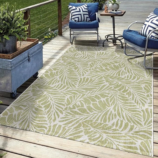 Keen Home Design Terrace Outdoor Area Rug - 10x14 Washable Indoor/Outdoor Rug for Patio, Kitchen, Balcony, Beach, Garden, Deck and Porch, Size: 10'x14'
