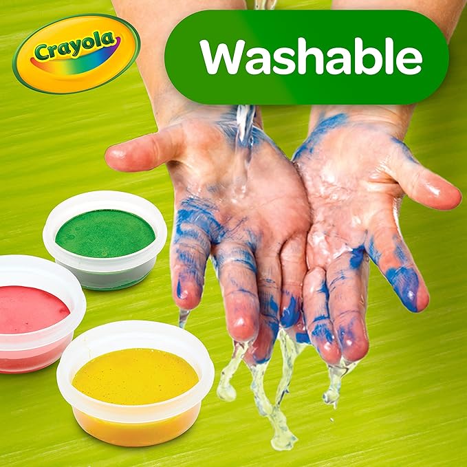 Crayola Spill Proof Paint Set (8ct), Stocking Stuffer & Holiday Gifts for Toddlers, Washable Toddler Paint Kit, With Brushes, Pots, Activity Pages, Ages 3+