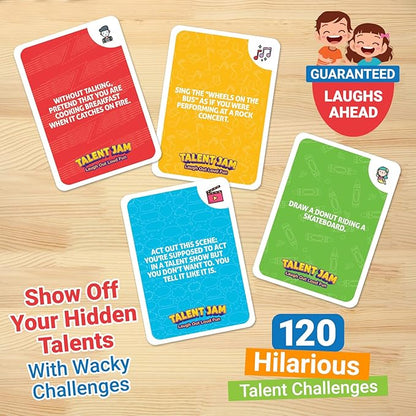 ThinkPsych Talent Jam - Hilarious Talent Show & Charades Game - Fun Family Games for Kids and Adults - Family Game Night for Teens