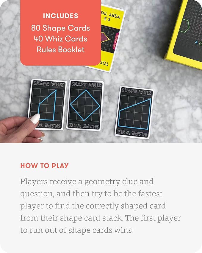 SimplyFun Shape Whiz - A Fun and Educational Math Game Using Geometry and Our Powers of Approximation - for 2 to 4 Players - Ages 10 & Up