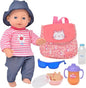 Gift Boutique Baby Doll with 12 Inch Baby Doll for Toddlers Feeding Set with Realistic Diaper Bag, Bottles, Sunglasses, and Pretend Play Feeding Accessories for 2 Years and Up