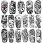 Casino Temporary Tattoos (77 Sheets), Fake Tattoo for Adults and Kids, Waterproof Fake Body Tattoo Stickers for Halloween, Parties, Cosplay, Casino Night - Realistic Poker/Dice/Skull/Chicano Designs