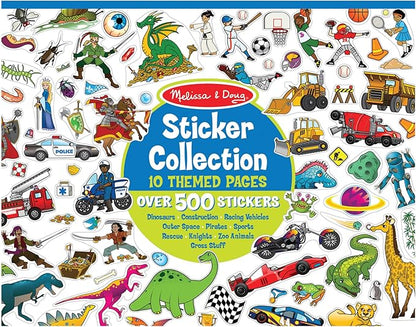 Melissa & Doug Sticker Collection Book: Dinosaurs, Vehicles, Space, and More - 500+ Stickers - FSC Certified