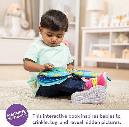 Melissa & Doug K's Kids Itsy-Bitsy Spider 8-Page Soft Activity Book for Babies and Toddlers - Cloth Baby Book And Sensory Toy With Textures To Grasp And Pages To Play Peekaboo, Ages 1 Month+