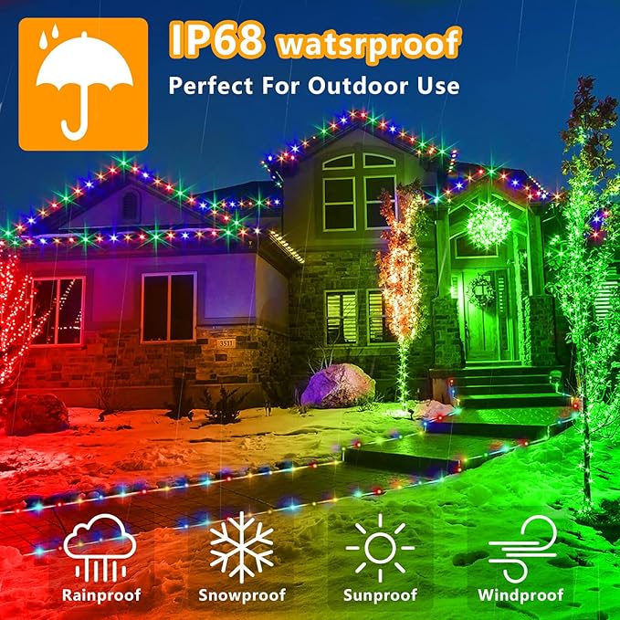 RGBW LED Rope Lights Outdoor with USB Powered, 33Ft 100 LED String Lights Indoor with Remote, 20 Color Changing Fairy Lights for Outside Garden Party Wedding Christmas