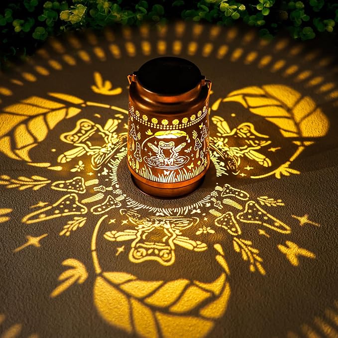 Frog Solar Lanterns Outdoor Waterproof Hanging Sunflower Solar Lights Gifts for Women Men Metal Decorative LED Lanterns Outside for Garden, Yard, Patio, Lawn, Porch, Backyard