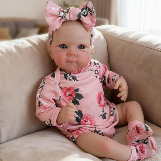 Realistic Reborn Baby Dolls-18 Inch Real Life Baby Dolls Girl Lifelike Baby Doll with Accessories for 3+ Years Old (Red)