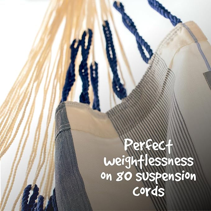 LA SIESTA® - Medium Basic Domingo Hammock Chair & TreeMount - Weather & Tear Resistant Hanging Chair w/Suspension Kit for Trees Beams & Posts - Bedroom Patio Outdoor Indoor Hammock Chair - Sea Salt