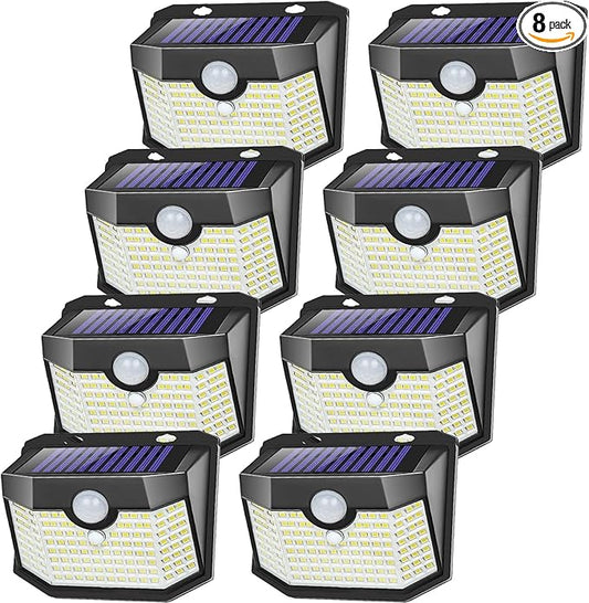 Aootek Solar Outdoor Lights 8 Packs,Motion Sensor Outdoor Lights with 3 Lighting Modes,Solar Lights Outdoor Waterproof for Garden Patio Garage Yard Deck