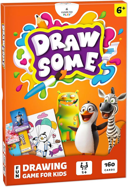 Drawsome Drawing Game for Creative Kids – 160 Prompt Cards with Characters, Actions, Styles & Places to Spark Imagination – Fun Single Player & Family Art Game with Painting Ideas