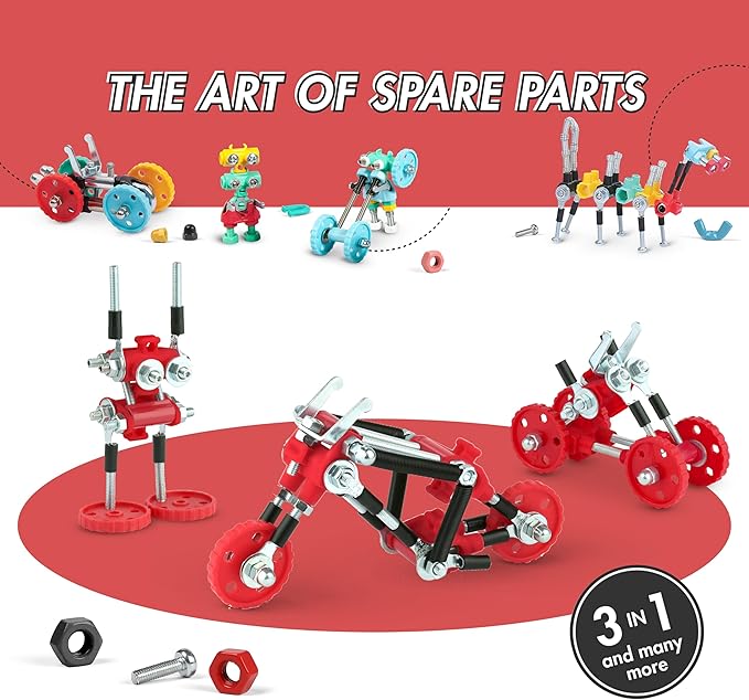 The OFFBITS Stem Building Toys, ChopperBit Educational Robot, Build Your Own Robot for Kids 8+ Years, Stem Toys Engineering Kit, Motorcycle Vehicle Construction Kit Gift Ideas Boys & Girls