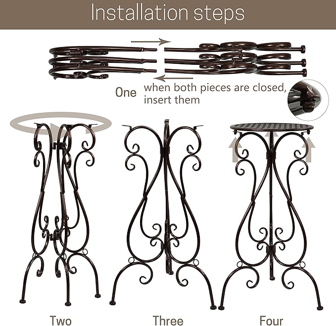 2 Pack Plant Stands Indoor Outdoor, Metal Flower Pot Holder 22.5 inch Tall, Heavy Duty Pedestal Plants Stand for Patio Garden Porch Corner Balcony, Brown