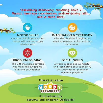 Montessori Wooden Toys Kids Clock - Wooden Toy for 3 Year Olds - Unique Learning Toy for Toddlers Learn About Seasons, Months, Days of Week, Time Telling - Educational and Fun