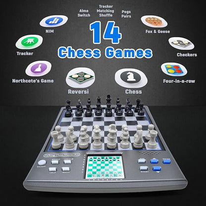 iCore Electronic Chess Set, Talking Computer Chess Board, 100 Preset Exercises, 5 Levels, 40 Famous Electronic Chess Games for Kids & Adults