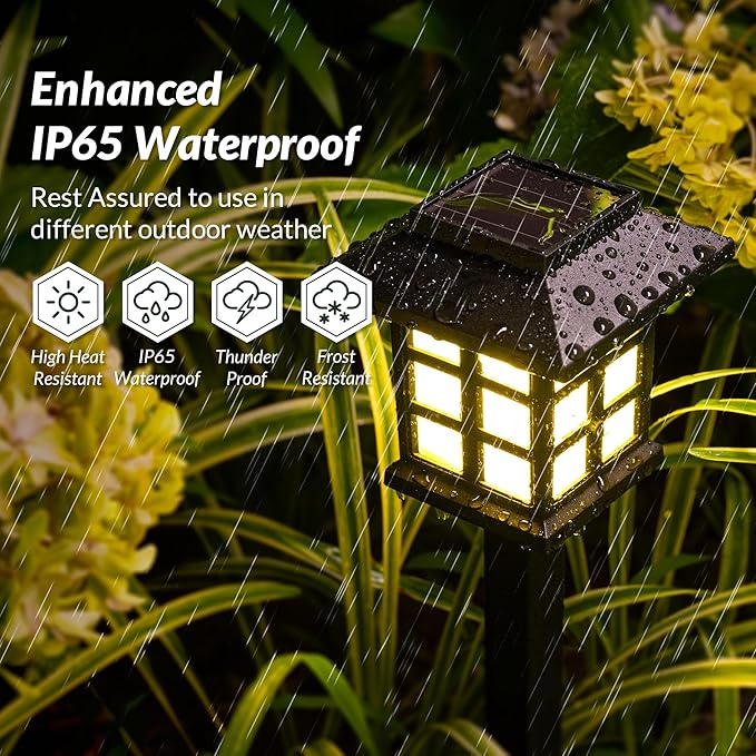 SOLPEX 16 Pack Solar Path Lights - Outdoor, Garden, Yard & Landscape (Warm White)