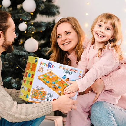 STEM Logic Road Builder Toys: Board Games Toys for 5 Year Old Kids Montessori Brain Teaser Puzzles Educational Learning Activities Toy for Kid Ages 3 4 6-8 12 Boys Girls Gifts (Orange, 62PCS)