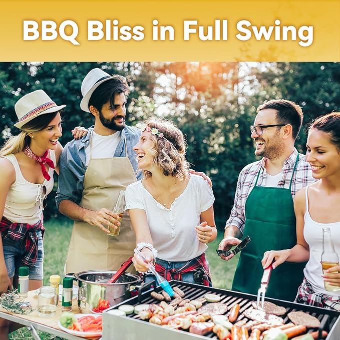 Skewers for Grilling, 17" (6 Pcs) Wooden Handle Double Pronged Stainless Steel Flat Kabob Skewers with Push Bar, Reusable Long Metal Skewer Sticks for Meat Chicken Vegetable, BBQ Accessories