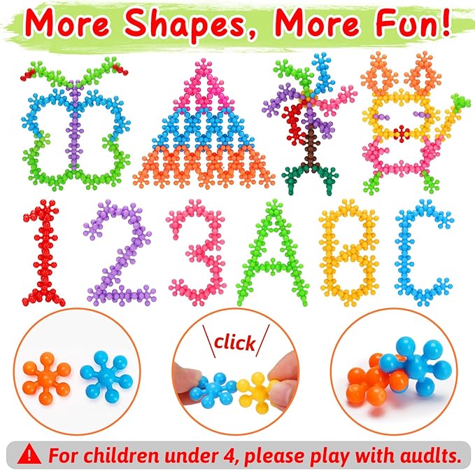 Kids Building STEM Toys for 3 4 5 6+ Year Old Boy Girl Birthday Gift, 300PCS Educational Interlocking Discs Building Blocks for Kids Ages 3-5 4-8 5-7 Preschool Classroom Manipulatives Creative Games