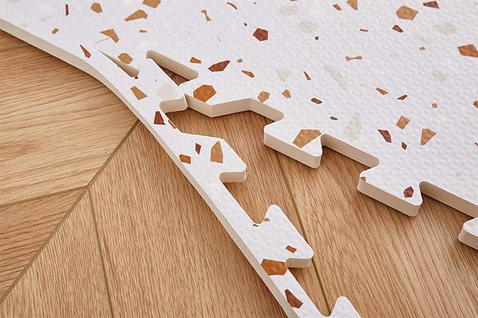 Terrazzo Playmat, Non-Toxic, Eco-Friendly, EVA-Foam, Puzzle Playmat (Brown), Extra Large, 180 centimeters x 120 centimeters