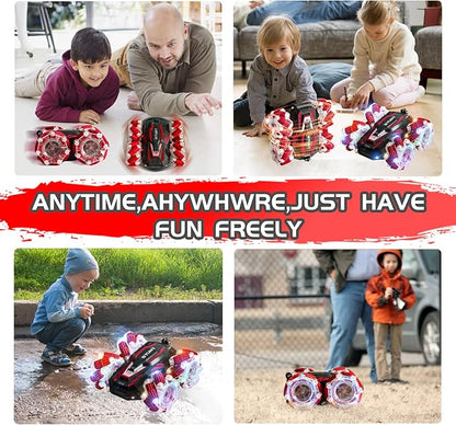 Gesture Sensing RC Stunt Car, 2.4 Ghz 4WD Remote Control Cars, Cool Lighting and Music, Double-Sided Rotating Off-Road Vehicle 360° Flipping Car, Present for Boys and Girls Aged 6-12