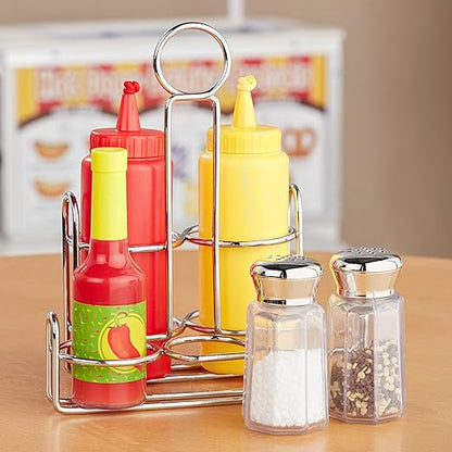 Melissa & Doug 6-Piece Condiments, Play Food Set with Kids Play Kitchen Accessories, Preschool Learning Toys for Girls & Boys 3+