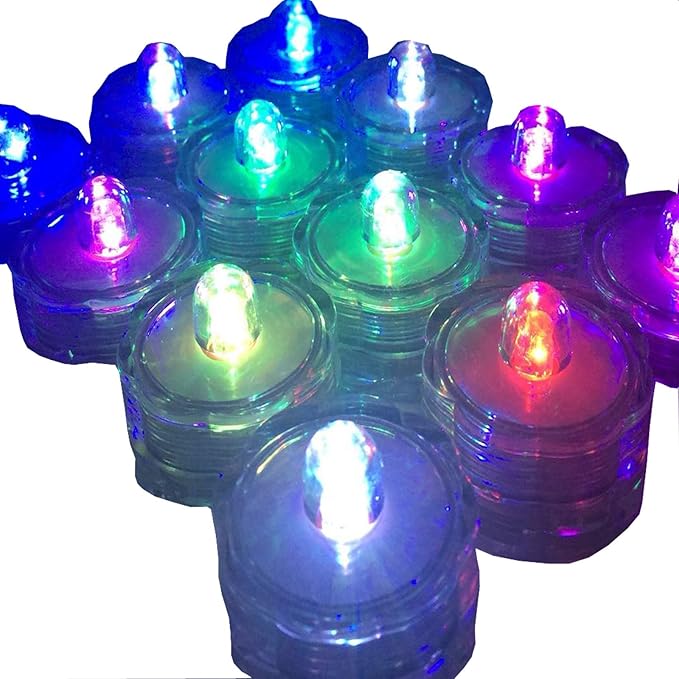 Bright LED Floral Tea Light Submersible Lights for Party Wedding (RGB(Changing Color), 30 Pack)