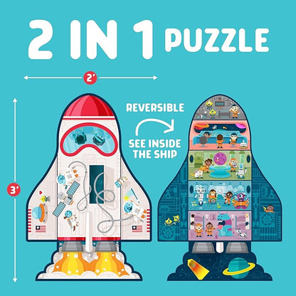 Chuckle & Roar Educational 50 PC Floor Puzzle Spaceship Edition