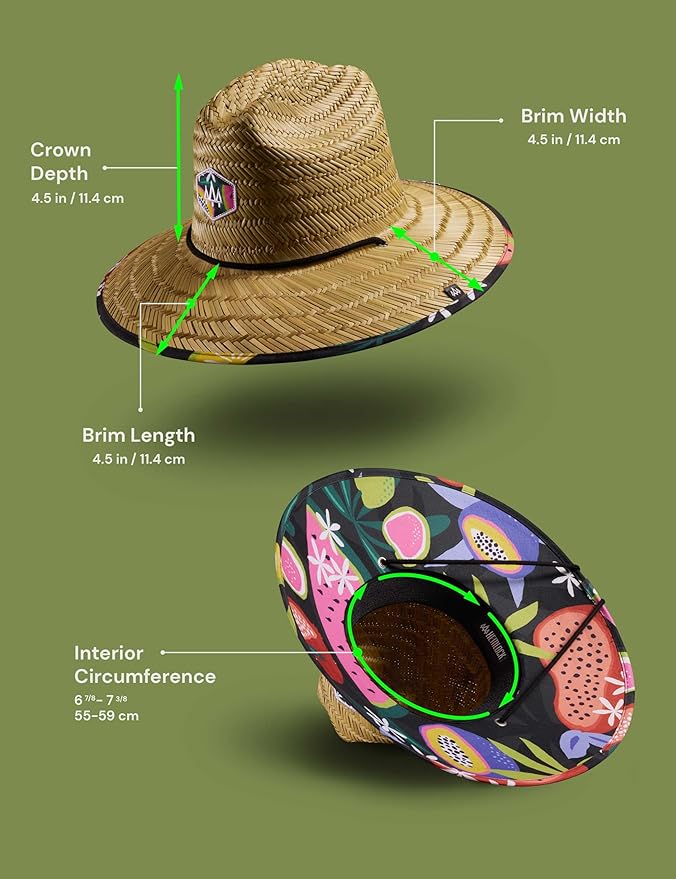 Straw Hat for Men & Women | Lifeguard Hat, Beach Hat & Sun Hat | UPF 50+ Wide Brim for Sun Protection | One Size | Hemlock