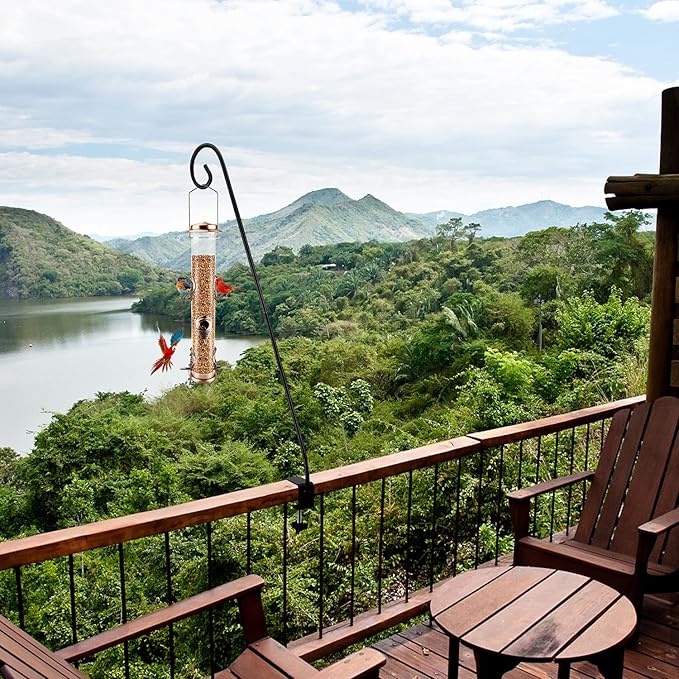 MIXXIDEA Heavy Duty Deck Rail Pole Deck Hook, Extensible and Adjustable Deck Hook for Hanging Bird Feeder, Plants, Suet Baskets,Wind Chimes,Lanterns