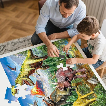 Jumbo Floor Puzzle for Kids,48 Piece Volcano Dinosaur Large Jigsaw Puzzles, Fun Educational Toy for Toddlers Ages 3-5,Preschool Learning Gift for Boy Girl Ages 4-8