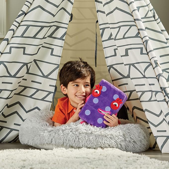 hand2mind Numberblock Six Playful Pal, Plush Figure Toys, Numbers for Toddlers, Preschool Math Learning Toys, Stuffed Animal Plushies, Counting Blocks, Soft Stuffies, Kids Birthday Gifts