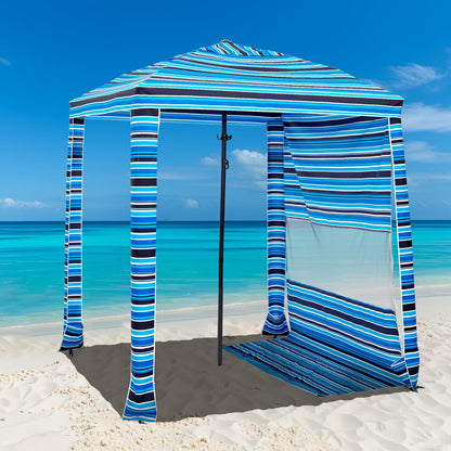 HOMEDEMO Beach Canopy UPF 50+, 6'×6', Easy Set up and Take Down Tent with Sand Pockets, Side Wall Shade Wind Waterproof for Kids, Family & Friends